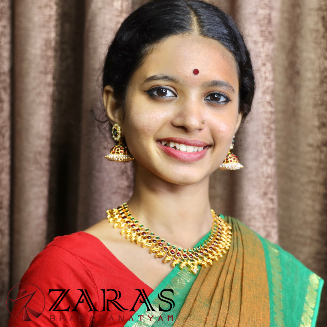 Bharatanatyam Dance Jewellery - Necklace Leaf Design Red Green Kemp image 1