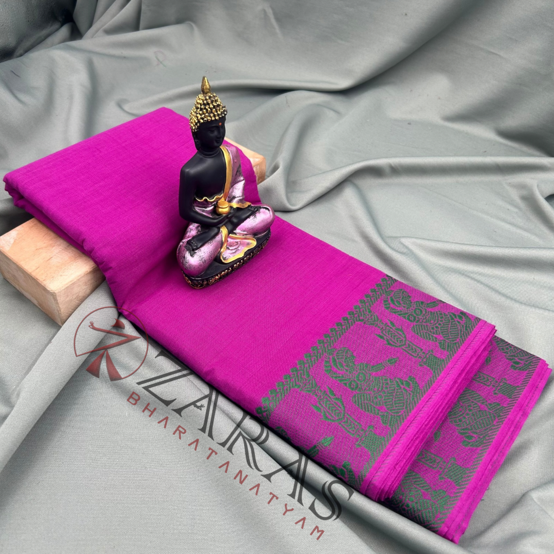 Bharatanatyam Dance Practice Saree - Purple Doll Border image 0