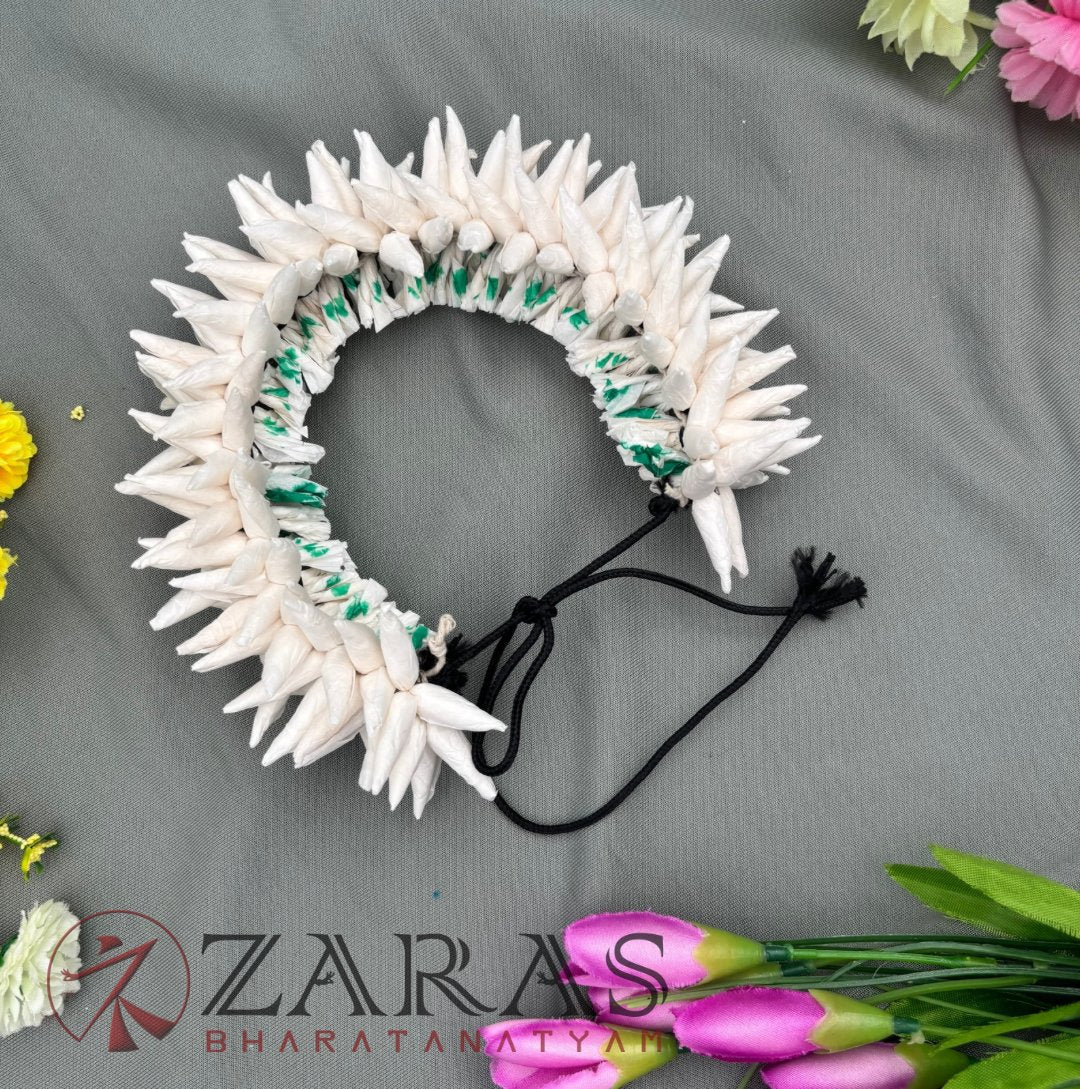 Bharatanatyam Dance Paper Flower - Full White Individual Sharp Paper Flower (5 Line) image 0