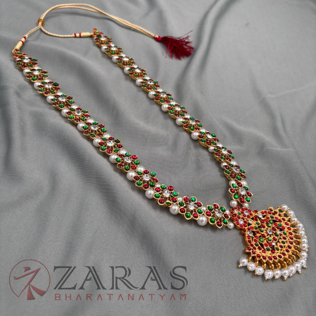 Bharatanatyam Dance Jewellery - Haaram Flower Design RG Kemp image 3