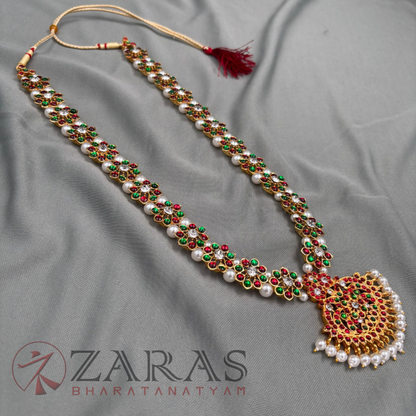 Bharatanatyam Dance Jewellery - Haaram Flower Design RG Kemp image 3