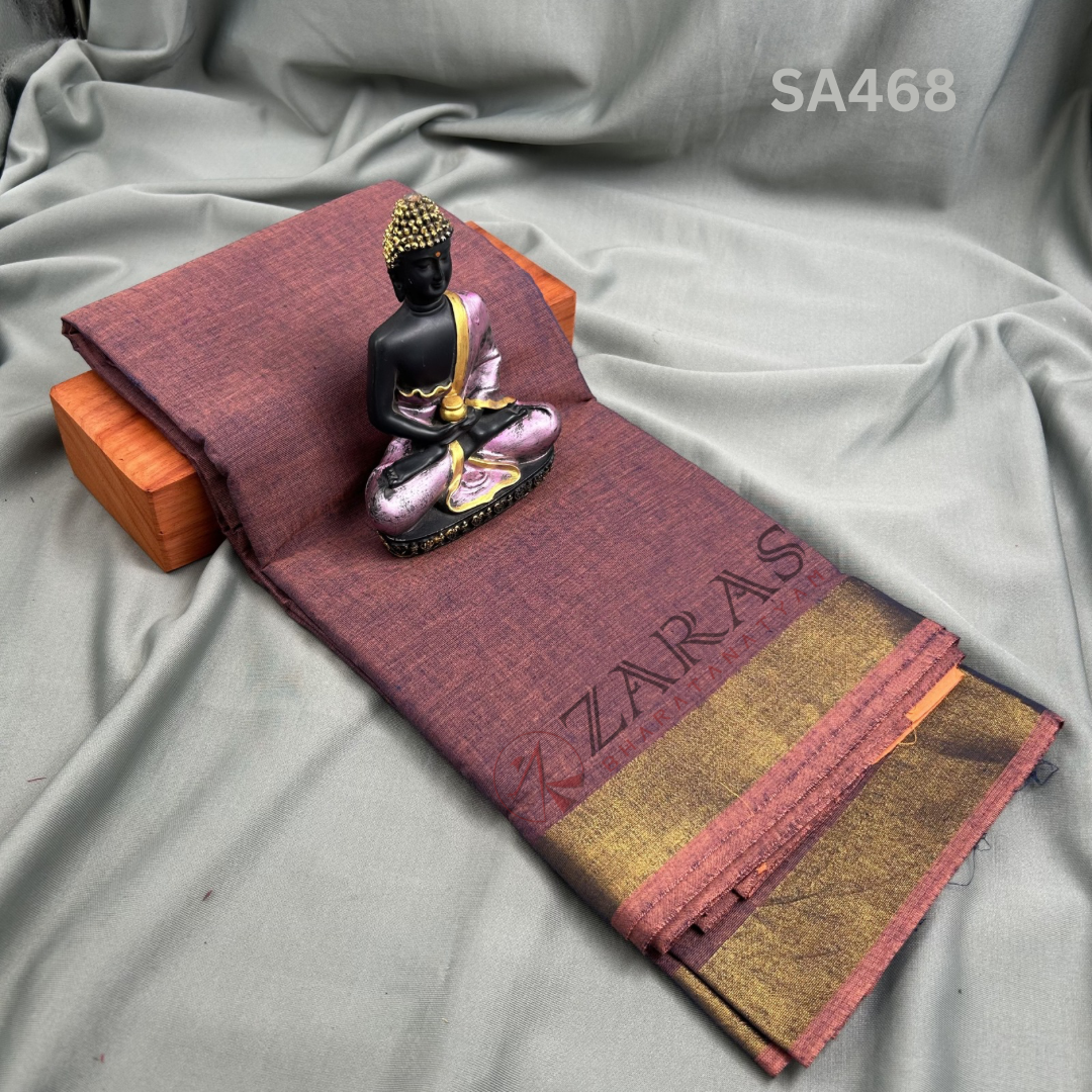 Bharatanatyam Dance Practice Saree - Brown Mix Lavender Plain Border image 0