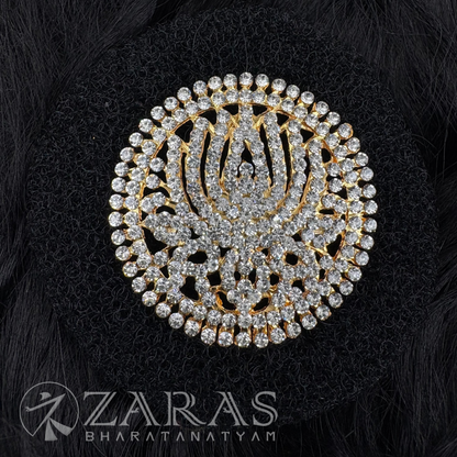 Bharatanatyam Dance Jewellery - Rakodi Lotus White Stones image 0