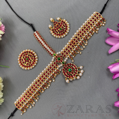 Bharatanatyam Dance Jewellery - Headset D Round RG Kemp Beads CS image 0