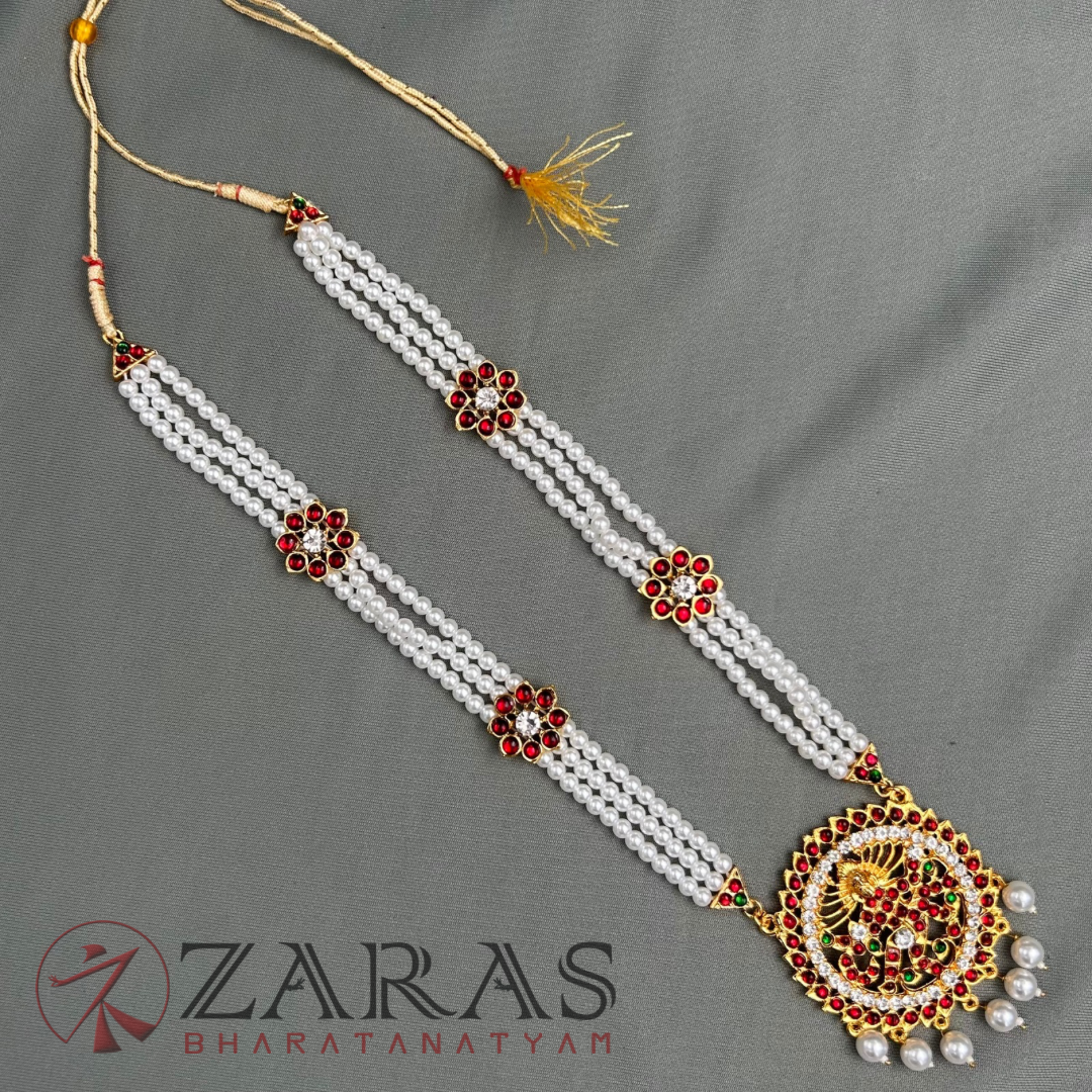 Bharatanatyam Dance Jewellery - Nadaraj 3 Lines Beads FL RG Kemp CS image 2