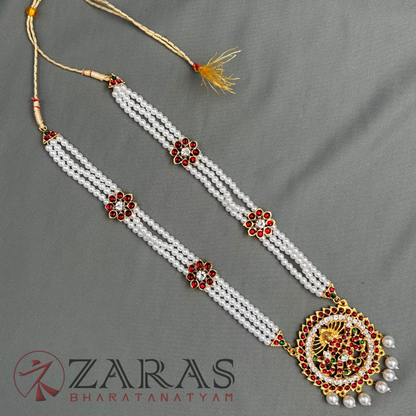 Bharatanatyam Dance Jewellery - Nadaraj 3 Lines Beads FL RG Kemp CS image 2