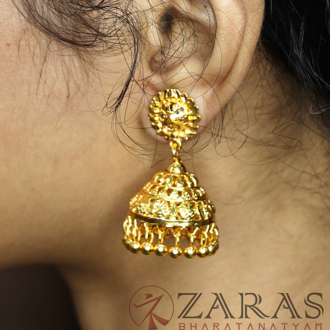 Bharatanatyam Dance Jewellery - Gold Jimiki with Kammal image 0