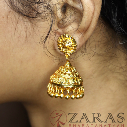 Bharatanatyam Dance Jewellery - Gold Jimiki with Kammal image 0