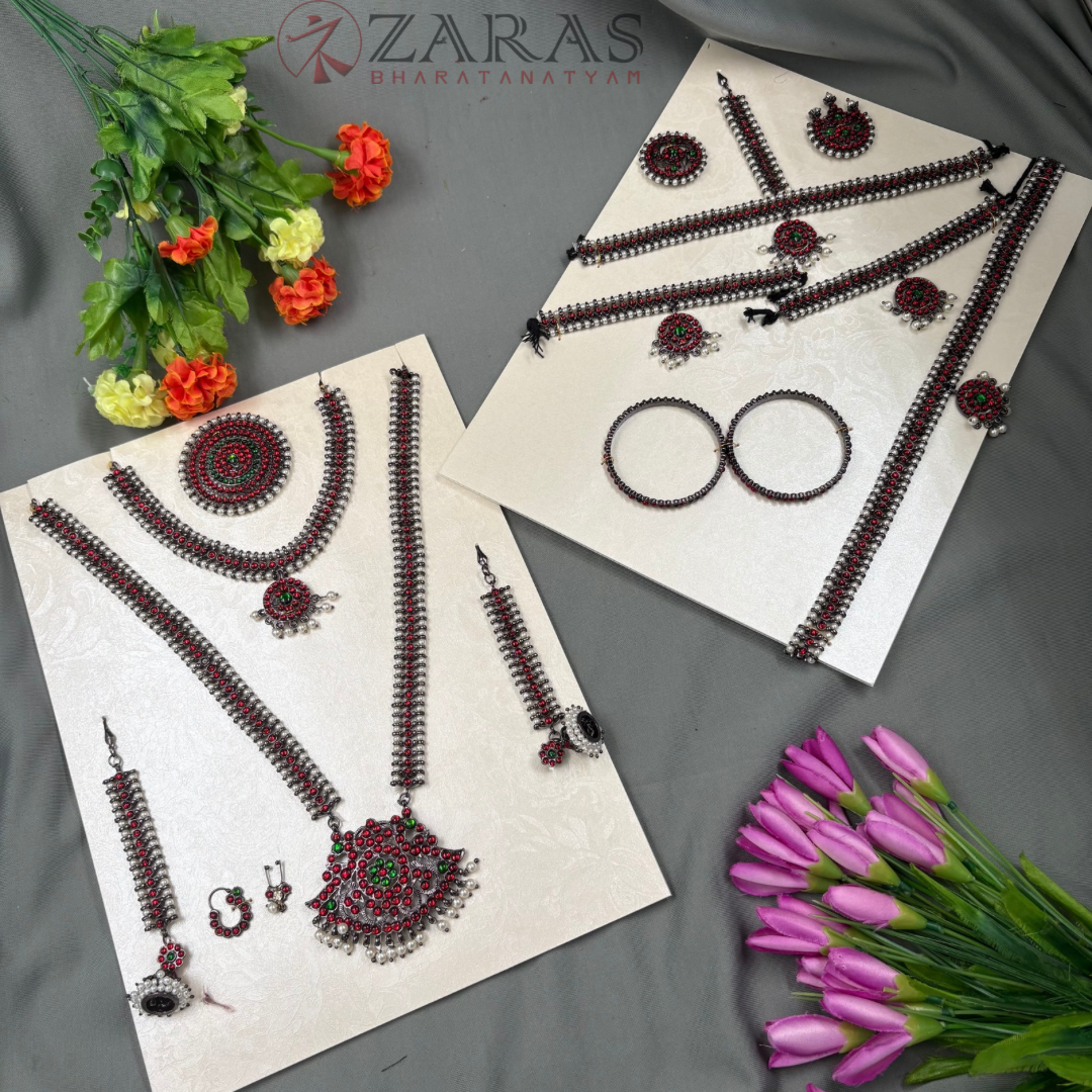 Bharatanatyam Dance Jewellery Black - Full Set Kemp Balls RGSl image 3