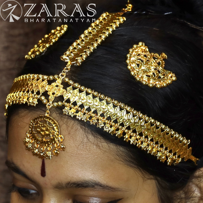 Bharatanatyam Dance Jewellery - V Design Full Gold Drop Star image 0