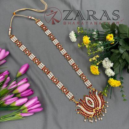 Bharatanatyam Dance Jewellery - Haaram Beads & Lotus RG Kemp CS image 1