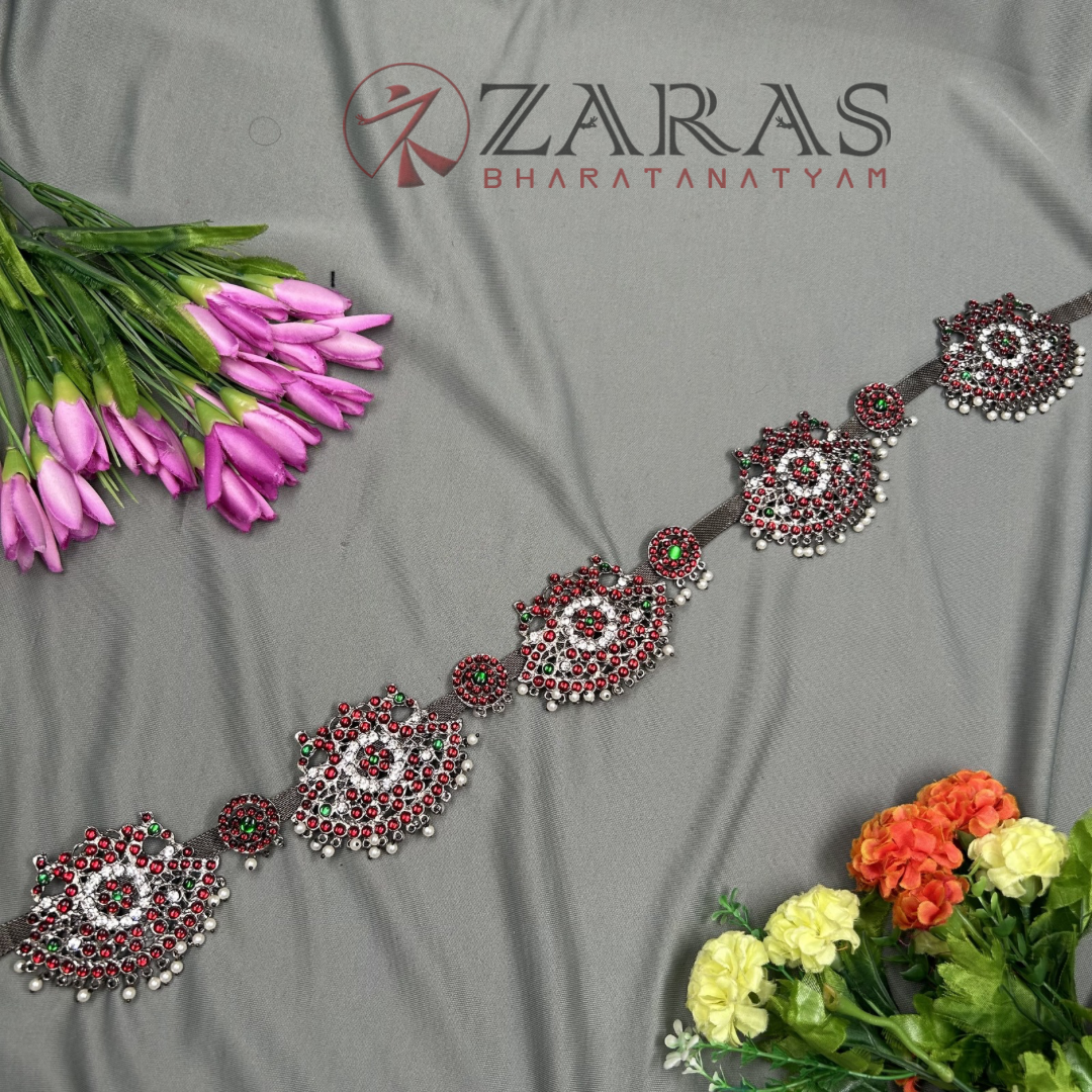 Bharatanatyam Dance Jewellery Black - Round Padak Hip Belt RG Kemp CS (Ottiyanam) image 0