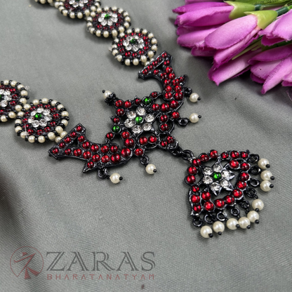 Bharatanatyam Dance Jewellery Black - Round & Padak RG Kemp CS Beads Haaram image 1