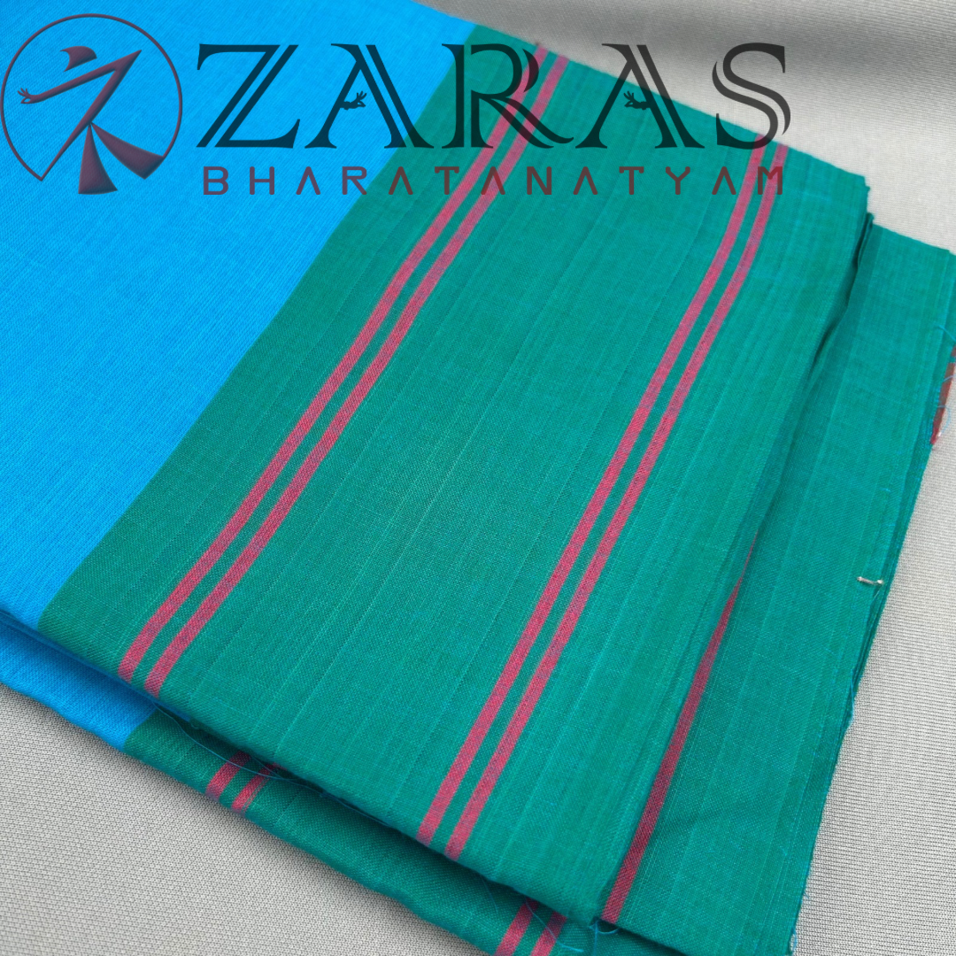 Bharatanatyam Dance Practice Saree - Light Blue Plain Border image 1