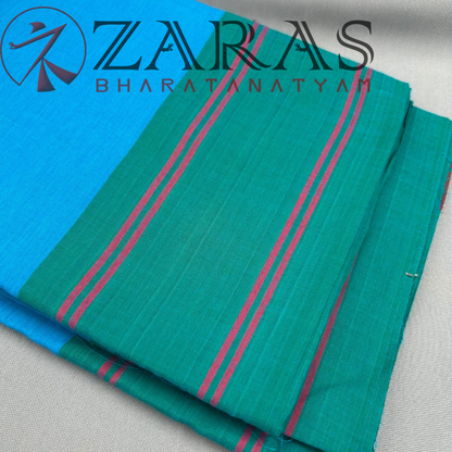 Bharatanatyam Dance Practice Saree - Light Blue Plain Border image 1