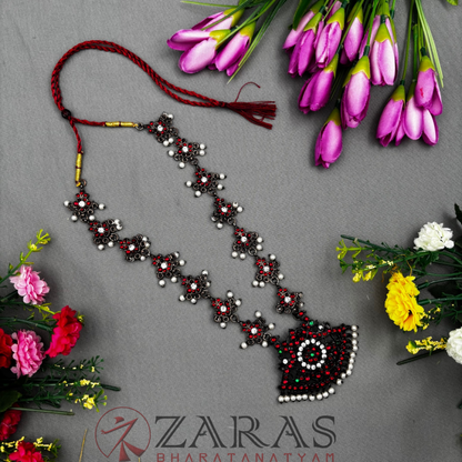 Bharatanatyam Dance Jewellery Black - Thilagam Design RG Kemp CS Short Haaram image 2