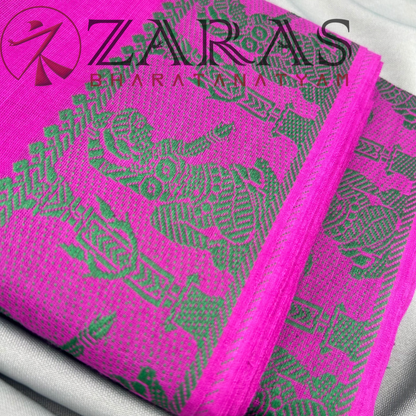 Bharatanatyam Dance Practice Saree - Purple Doll Border image 1
