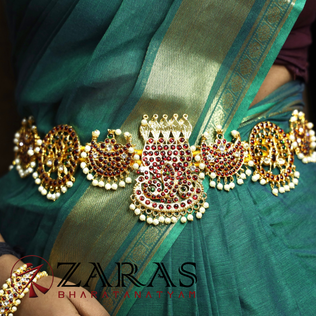 Bharatanatyam Dance Jewellery - Snake Moon Peocock Hip Belt RG Kemp (Ottiyanam) image 0