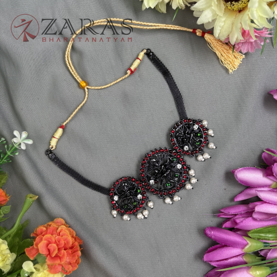 Bharatanatyam Dance Jewellery Black Necklace - Nadaraj RG Kemp Beads image 0