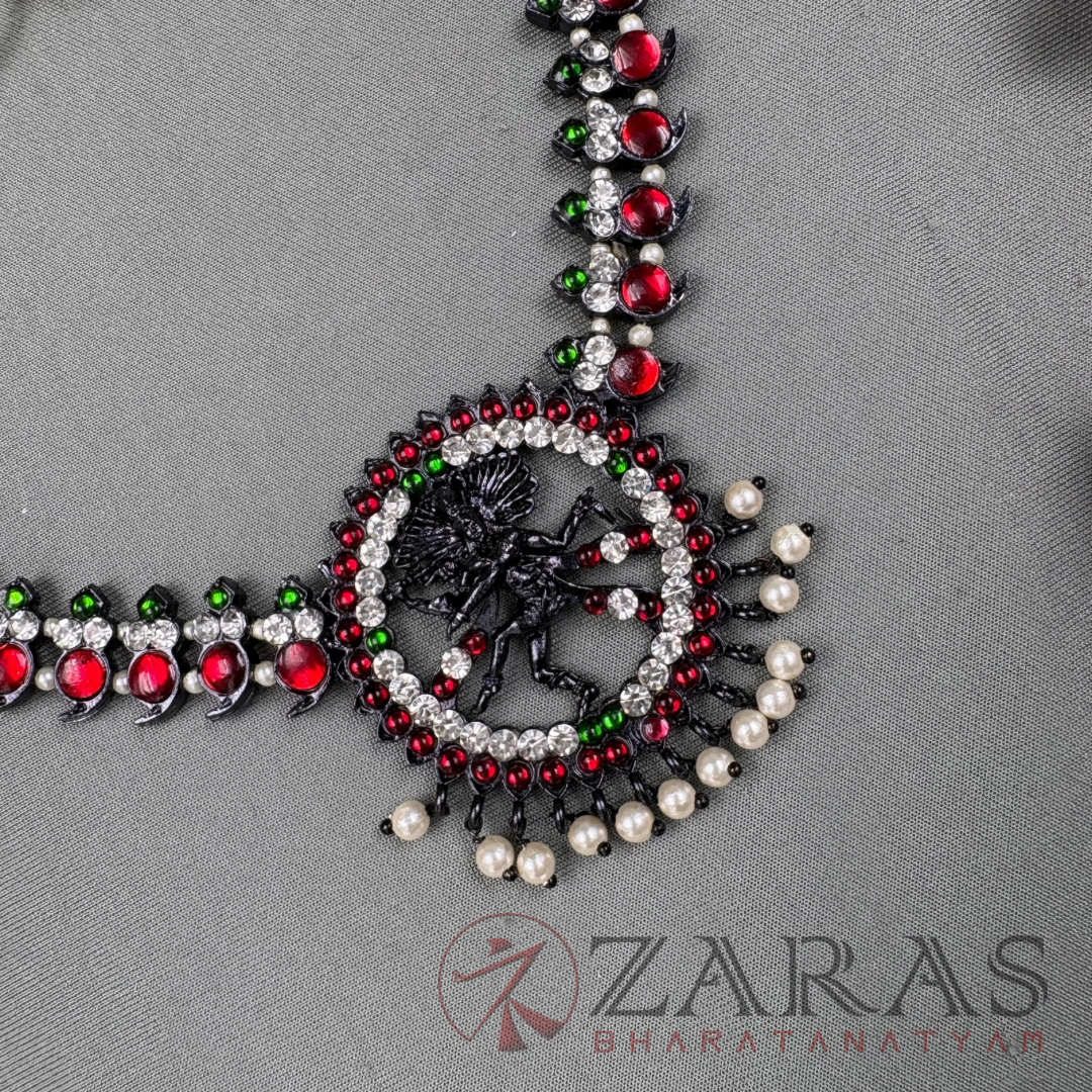 Bharatanatyam Dance Jewellery Black Necklace - Nadaraj Manga RG Kemp Beads image 1