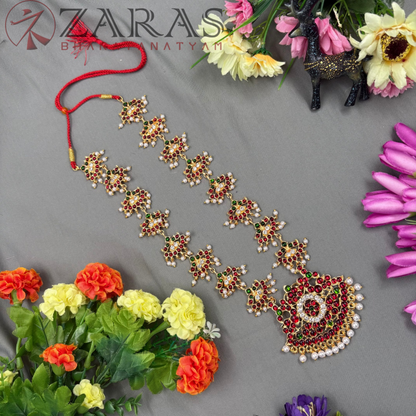 Bharatanatyam Dance Jewellery Haaram - Leaf Padak RG Kemp CS Maalai / Long Haaram image 0