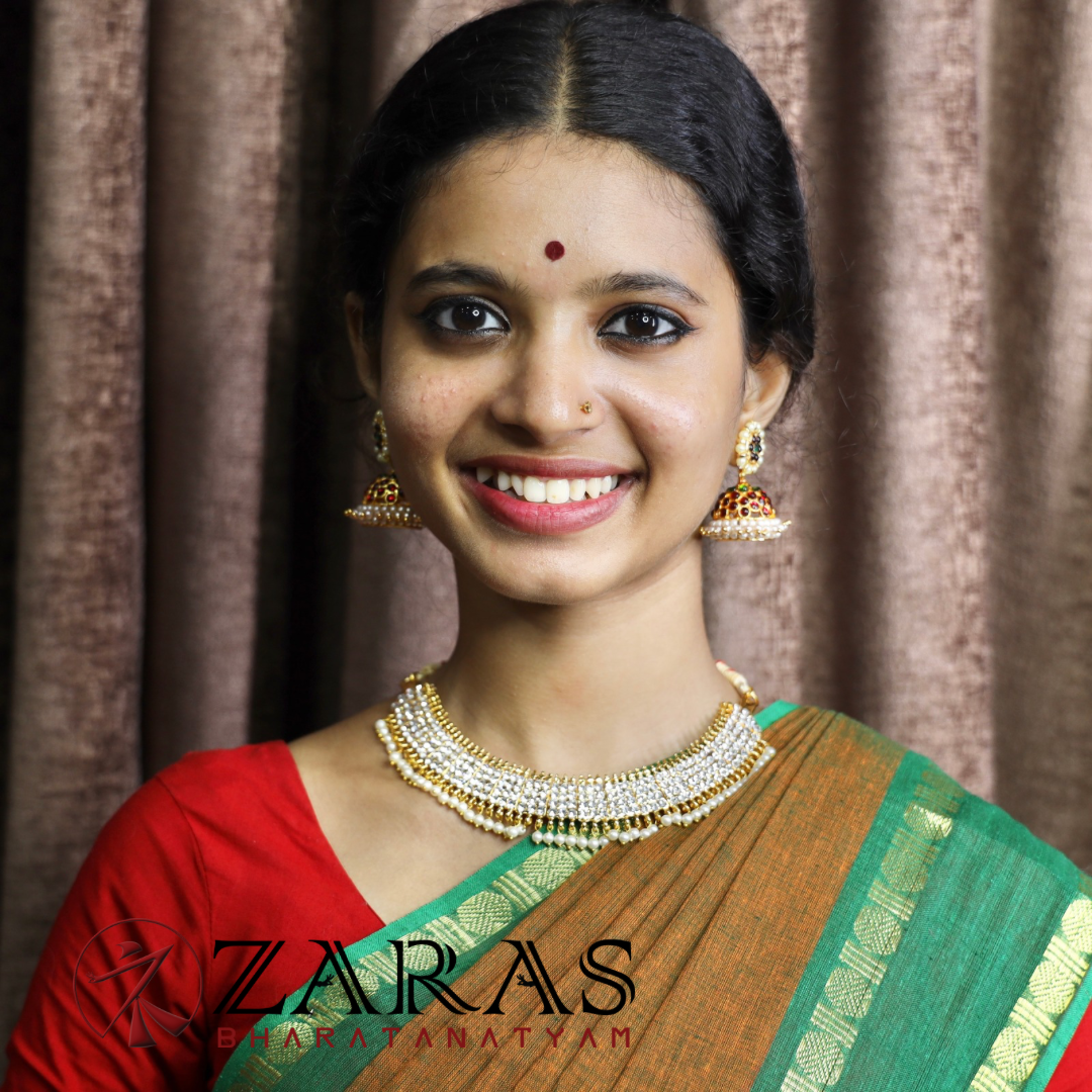 Bharatanatyam Dance Jewellery - Necklace Box Design White Stone image 1