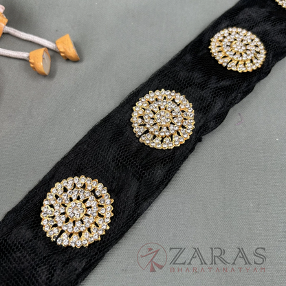 Bharatanatyam Dance Jewellery - RG Stone Jada Set Round with Hair Kunjalam image 1