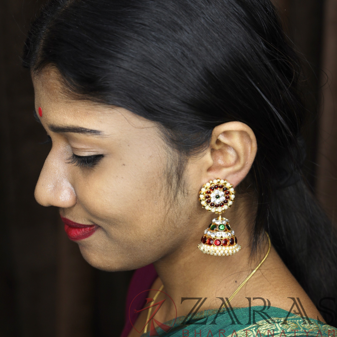 Bharatanatyam Dance Jewellery - 4L RG Kemp CS Jimiki with Kammal image 1