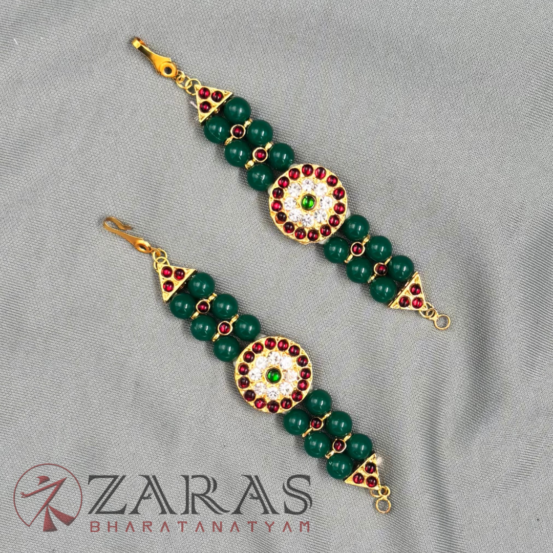 Bharatanatyam Dance Jewellery - Round & Green Bls Maatal RG Kemp CS image 2