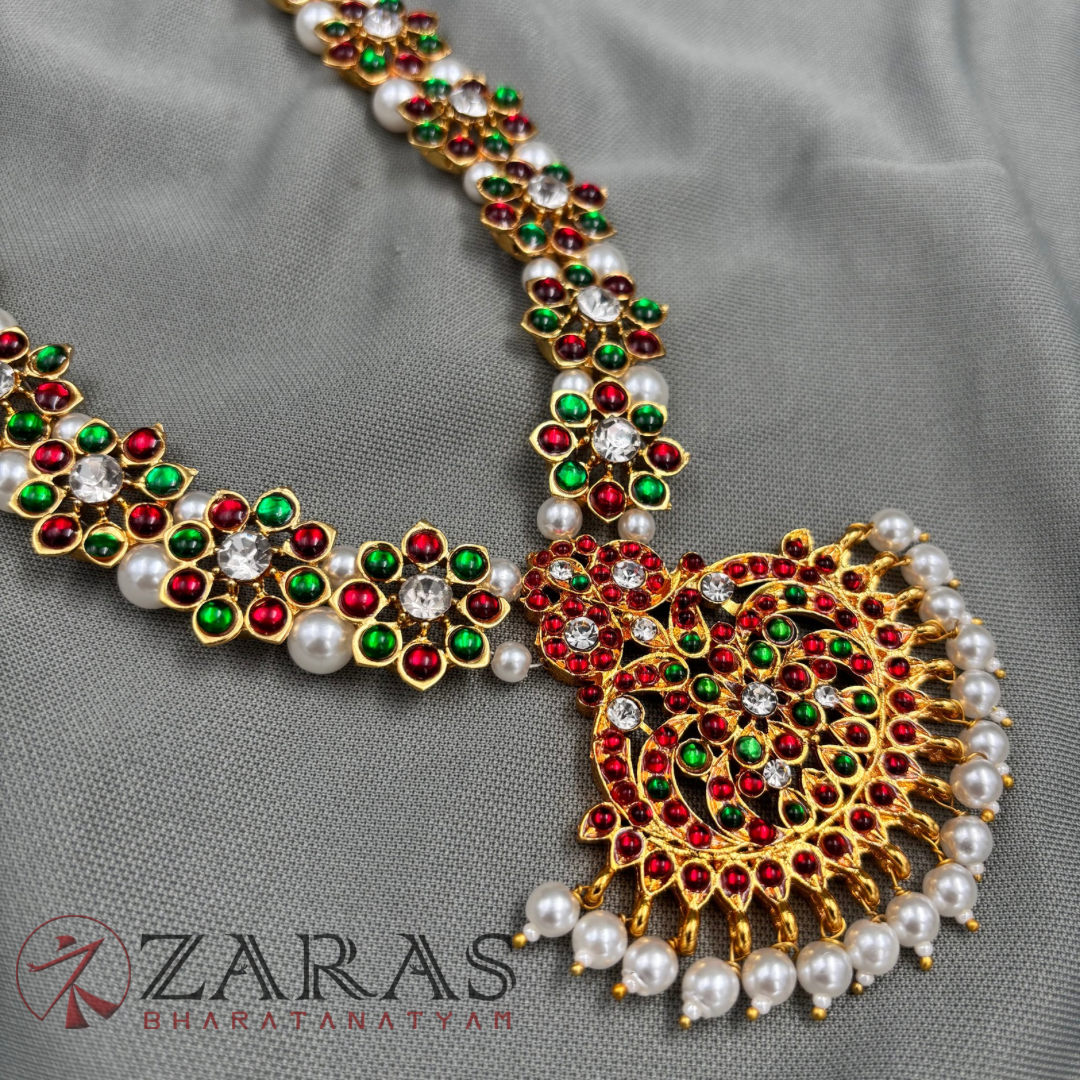 Bharatanatyam Dance Jewellery - Haaram Flower Design RG Kemp image 2