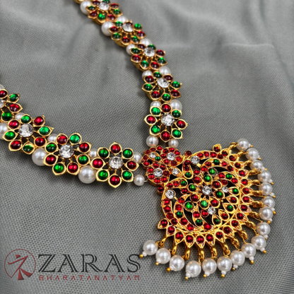 Bharatanatyam Dance Jewellery - Haaram Flower Design RG Kemp image 2