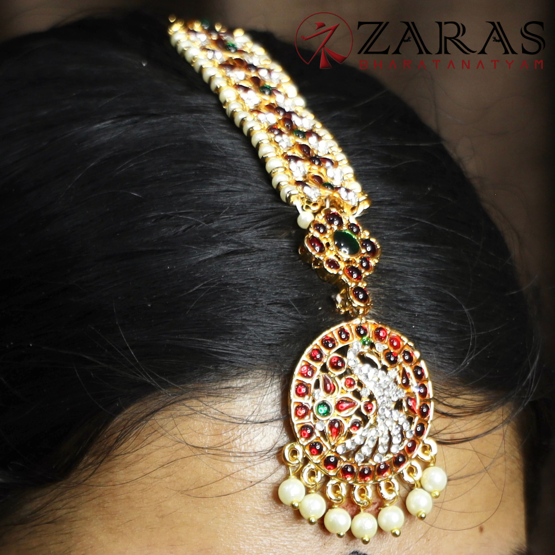 Bharatanatyam Dance Jewellery - Peacock Flower RGS Kemp Netti Chutti image 0