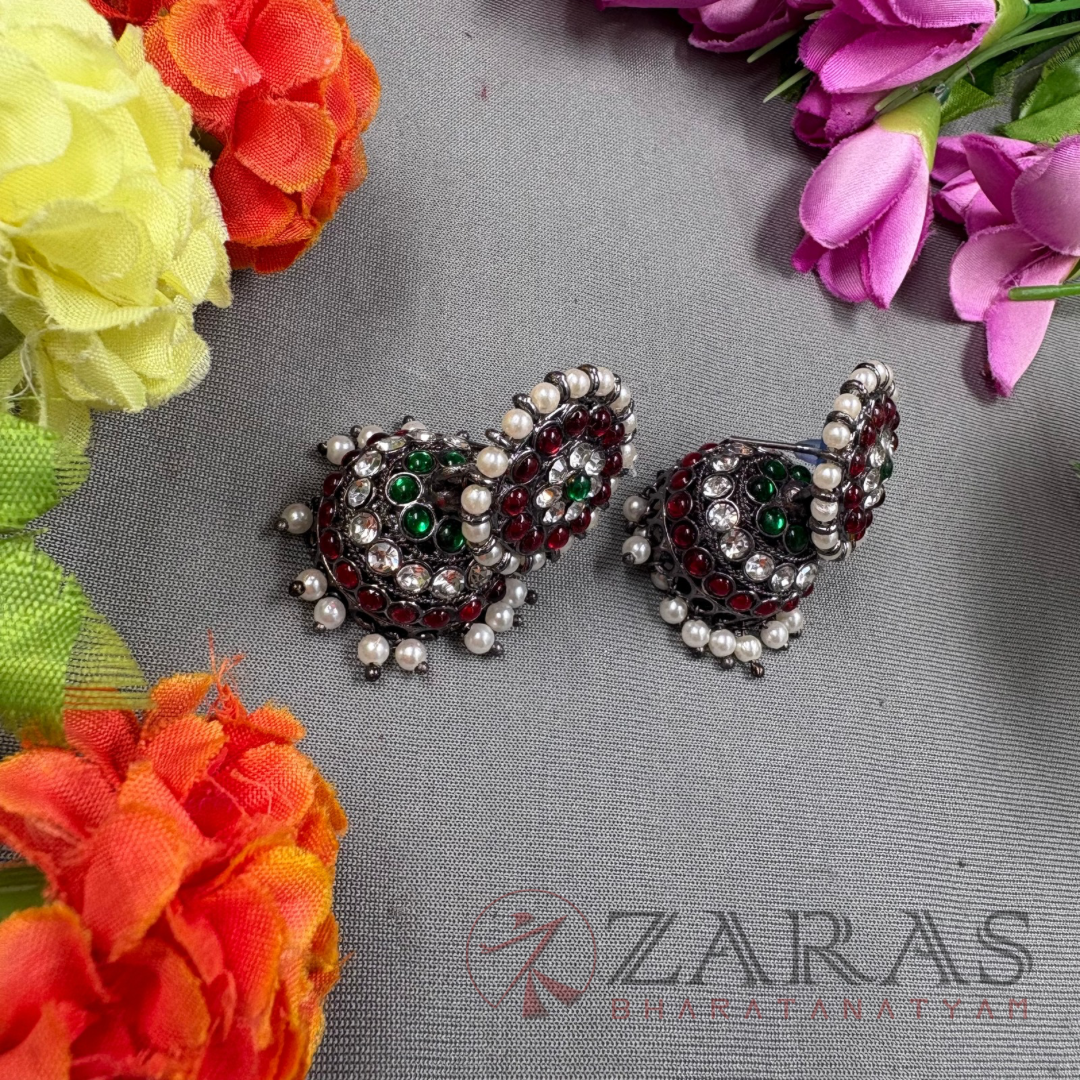 Bharatanatyam Dance Jewellery Black - Kammal with Jimiki 3 L Kemp image 1