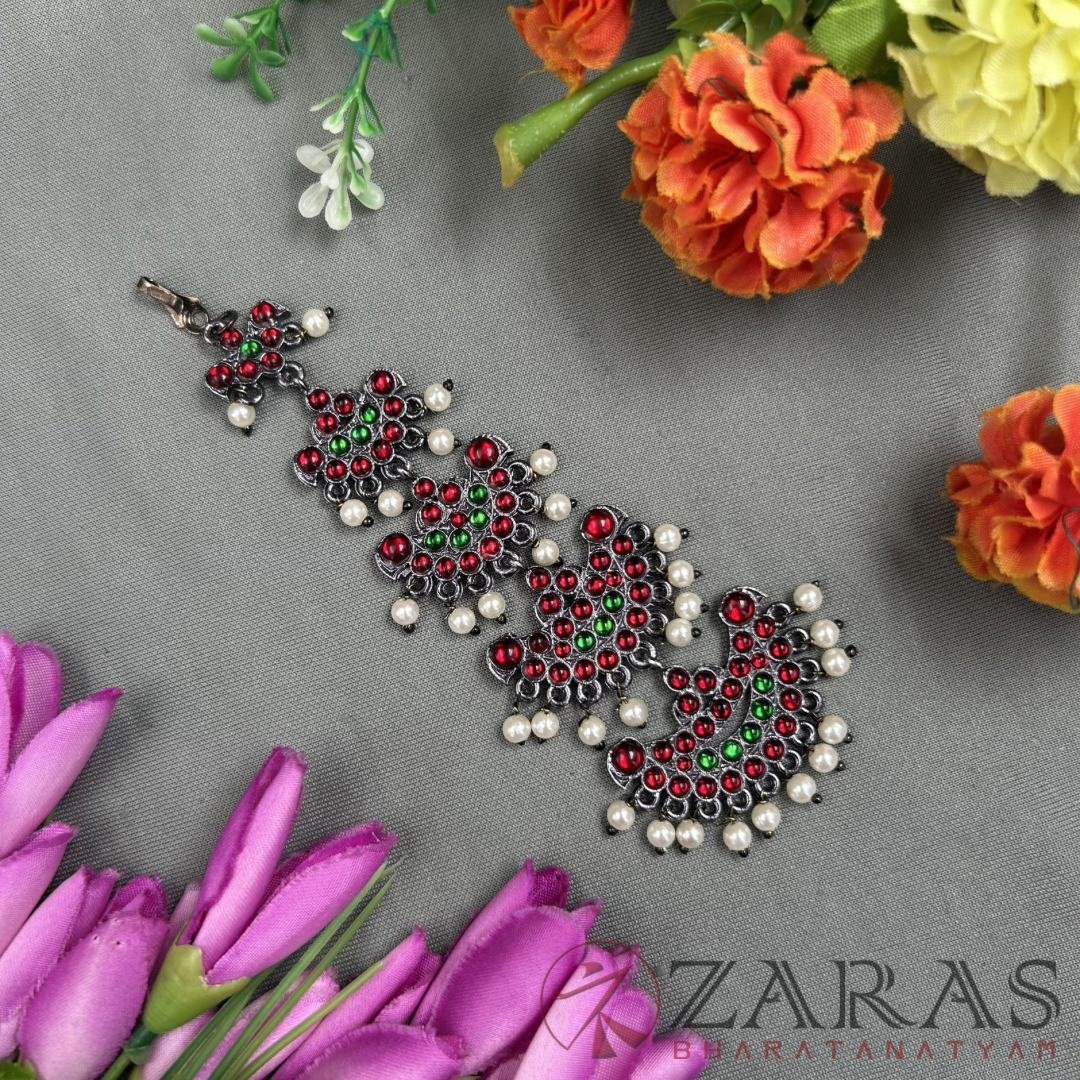 Bharatanatyam Dance Jewellery Black - Flower Step Netti Chutti RG Kemp CS image 0