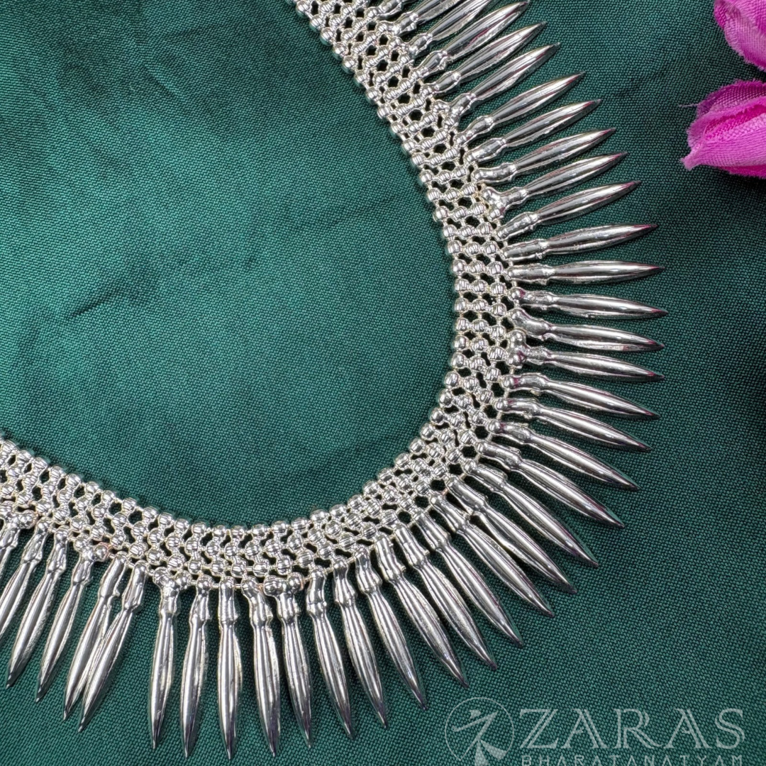 Bharatanatyam Dance Silver Jewellery - Kuchi Necklace PG Kemp Stone image 2