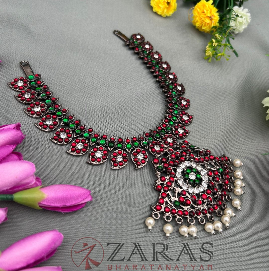 Bharatanatyam Dance Jewellery Black - Necklace Manga & Pakad RG Kemp CS Beads image 2