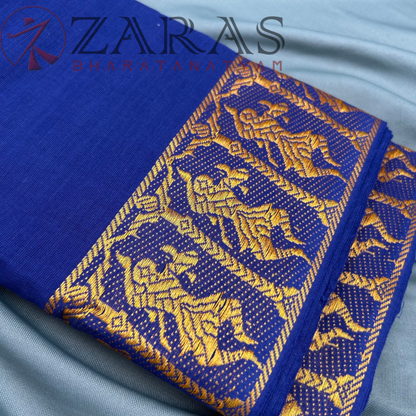 Bharatanatyam Dance Practice Saree - Royal Blue Doll Border image 1