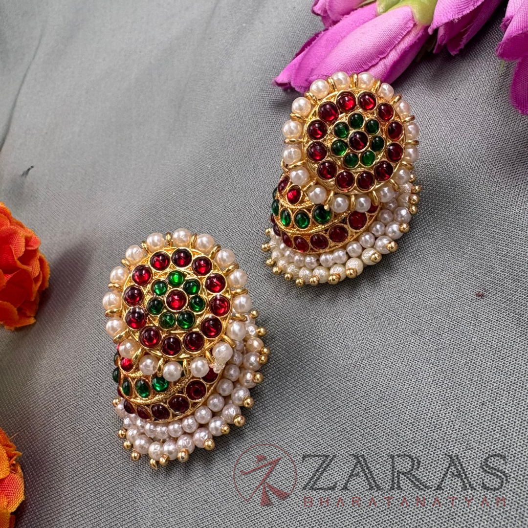 Bharatanatyam Dance Jewellery - Jimiki with Kammal 3L Kemp RG image 1