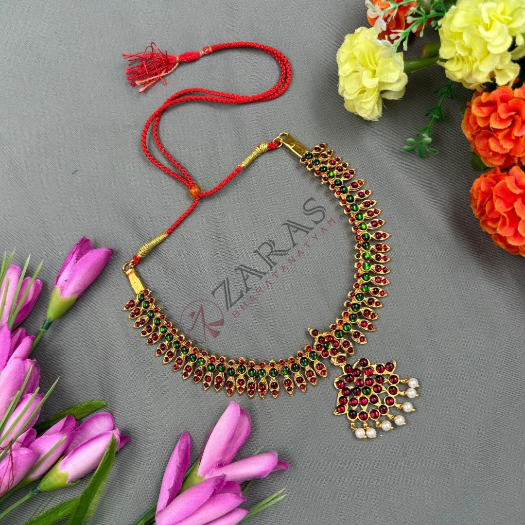 Bharatanatyam Dance Jewellery - Leaf Necklace RG Kemp Beads SH image 1