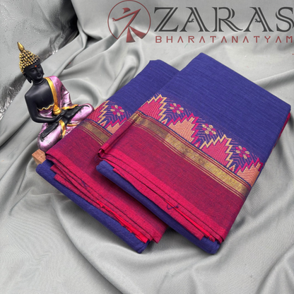 Bharatanatyam Dance Practice Saree - Dark Blue RD Gopuram Border image 1