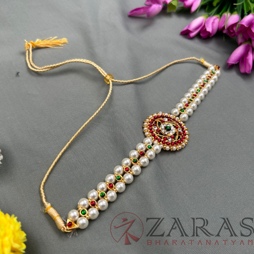 Bharatanatyam Dance Jewellery - 2 Line Balls Necklace RG Kemp Choker Type image 1