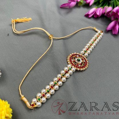 Bharatanatyam Dance Jewellery - 2 Line Balls Necklace RG Kemp Choker Type image 1
