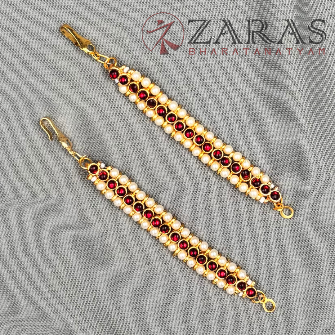 Bharatanatyam Dance Jewellery - Maatal Single Line R Kemp with Pear image 2