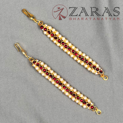 Bharatanatyam Dance Jewellery - Maatal Single Line R Kemp with Pear image 2