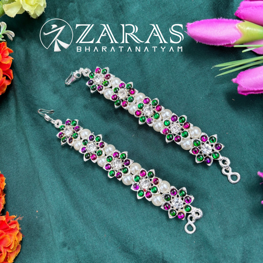 Bharatanatyam Dance Silver Jewellery - Flower PG Kemp CS Sar Maatal image 0
