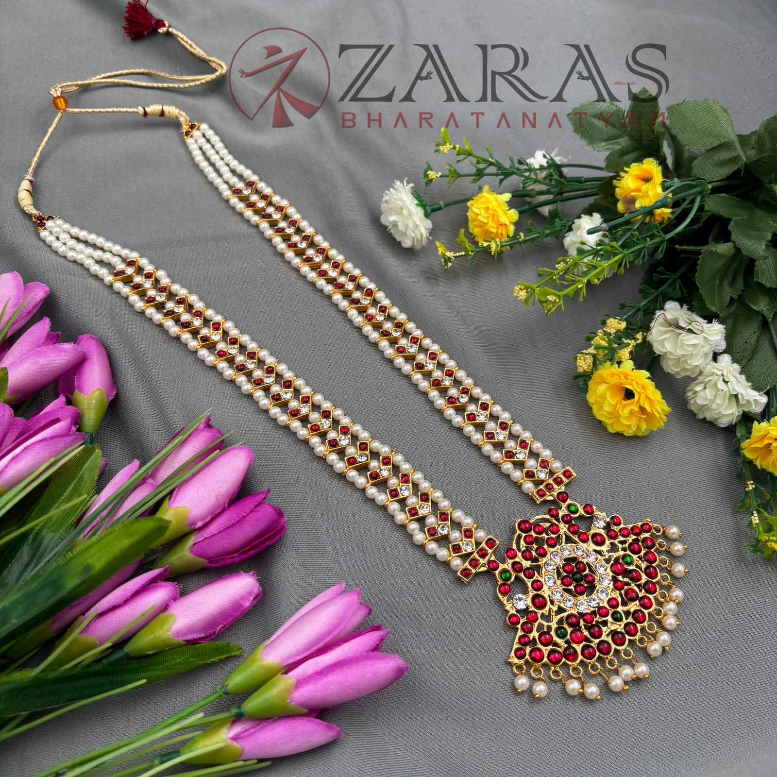 Bharatanatyam Dance Jewellery - Haaram V & Padak Beads RG Kemp image 1