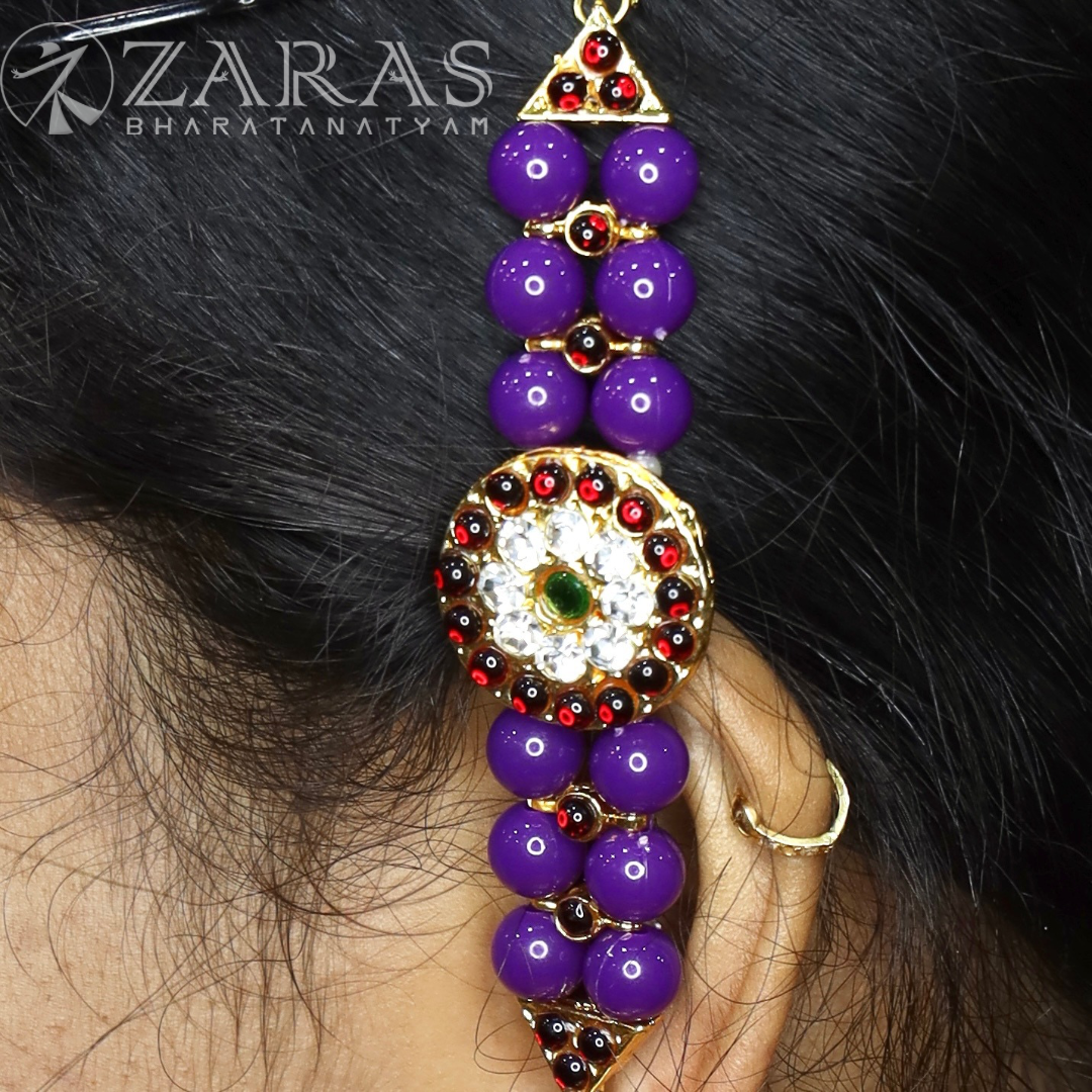 Bharatanatyam Dance Jewellery - Round & Purple Bls RG Kemp CS Maatal image 0