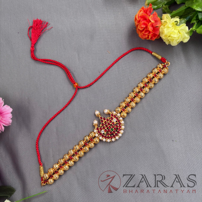 Bharatanatyam Dance Jewellery - 2L Balls Moon Necklace RG Kemp Choker Type image 0