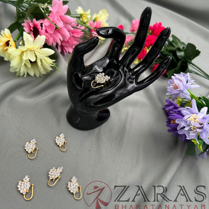 Bharatanatyam Dance Jewellery - Nathu White Stone (Right Side) image 2