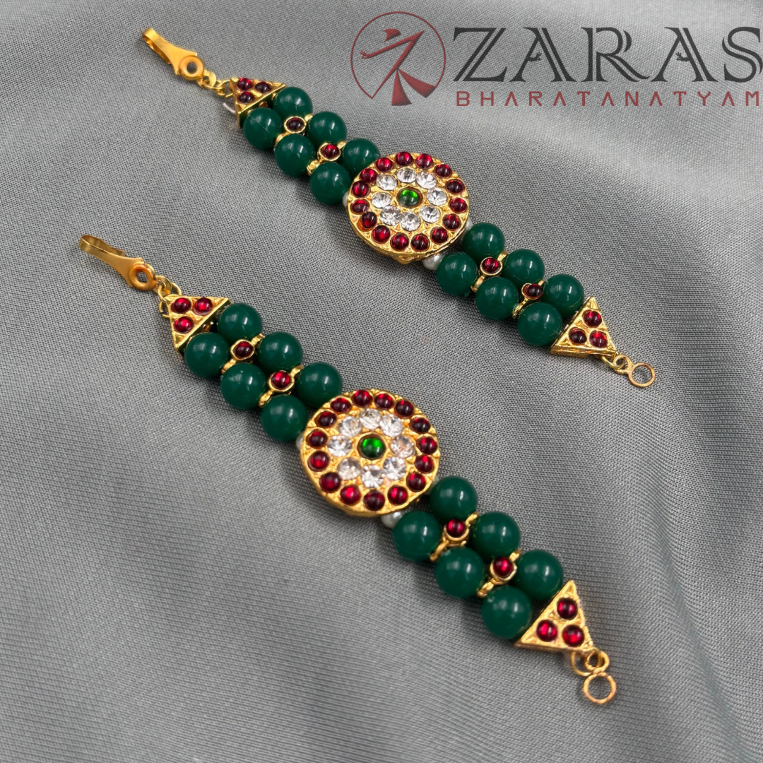 Bharatanatyam Dance Jewellery - Round & Green Bls Maatal RG Kemp CS image 3
